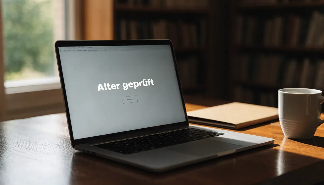 Eine Bibliothek mit hohen Holzregalen voller Bücher, im Vordergrund ein Lesetisch mit grüner Lampe.