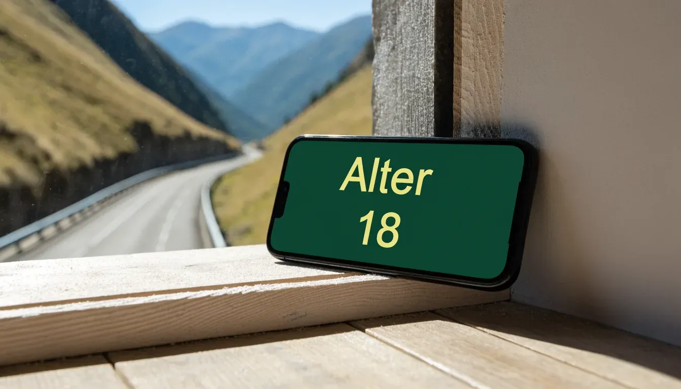 Eine Passstrasse mit Leitplanke windet sich an einem klaren Tag durch eine Berglandschaft.