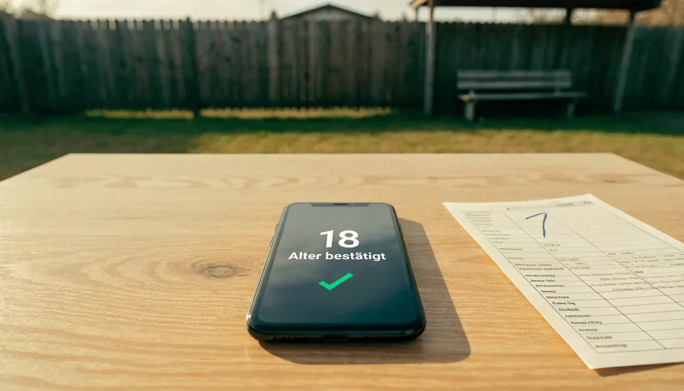 Eine leere Ersatzbank unter einem schmalen Dach am Rand eines Dorfsportplatzes, dahinter ein Holzzaun.
